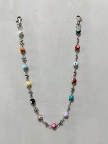 Assorted Color Cross Pool Ball Chain Belt, Punk Y2K Hip Hop Waist Luxury Accessory, Halloween Holiday Gift, Random Sequence Delivery - Multicolor - View 4