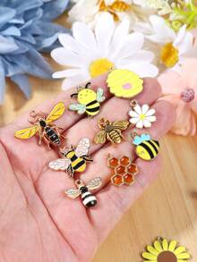 Bộ phụ kiện làm vòng tay, mặt dây chuyền hình ong mật, bộ dụng cụ tự làm vòng cổ, vòng tay, móc khóa. - Mặt dây chuyền thuộc dòng Honeycomb - Xem 3