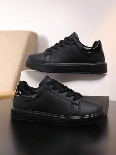 1 Pair Children's Fashionable Casual Sneakers, Suitable For Teenagers Skateboarding