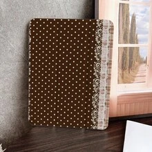 1个棕色和粉色波点格纹平板电脑保护套，带笔槽，兼容iPad 10.9/10.2/Air 5/Pro 11/10/9.7/Air 2/(第七代)/(第八代)/Air 4/5/Pro 11/10、10.9英寸2022款/Air 13(M3 2025)/Air 11(M3 2025)/11(A16 2025)，支持自动休眠/唤醒功能，时尚的平板电脑配件，也适用于小米5/5PR/6/6PRO/7/7PRO/Galaxy Tab S10+/S9/A9。 - 彩色 - 查看 5