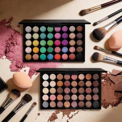 1 Pc 40 Color Smoky Eyeshadow Palette,Professional Premium Matte Glitter Makeup Palette,Multi-Color Eyeshadow Powder Cake,Long-Lasting, Waterproof Makeup That Doesn't Come Off Easily