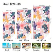 1pc Ultra Soft Hawaiian Flower Pattern Beach Towel, Suitable For Beach, Pool Party, Vacation - Style5 - View 4