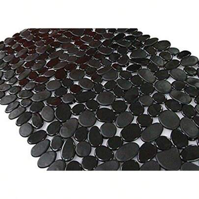 Non-Lip Pebble Bathtub Mat Black 16 W X 3 L Inche For Mooth/Non-Textured Tub Only Afe Hower Mat With Drain Hole Ucn Cup For