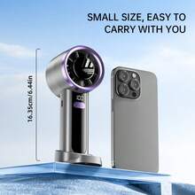 1pc Portable New Mini Handheld Turbo Fan 1200mAh Smart Digital Display Fan Long Battery Life - Multicolor - View 11
