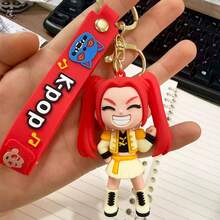 1个随机款式K-Pop女团钥匙扣，可爱卡通偶像3D硅胶钥匙扣，包包挂件礼品套装 - 彩色 - 查看 8