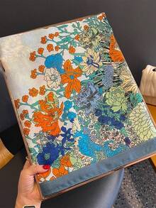 1pc Retro Print Elegant Scarf, Lightweight Linen Shawl, Versatile For Travel, Photography, Daily Wear - Multicolor - View 2