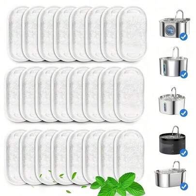 1/5/10pcs Cat Water Fountain Filters, Suitable For 67oz/2L And 108oz/3.2L Stainless Steel Pet Water Fountains | Replacement Filters, Easy To Install And Clean, No Batteries Required