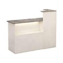 Premium Simple Reception Desk With Drawer And 1 Door 100cm - Grey - View 2