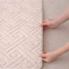 Tokyo Non-Slip Rug With High Relief Geometric Pattern For Living Room/Bedroom, 1.40m X 2.00m Or 2.00m X 2.40m - 淺米色 - 查看 2