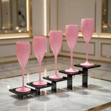 12 ly sâm panh acrylic, ly sâm panh tái sử dụng không vỡ, thích hợp cho tiệc cưới, tiệc tùng (Trắng, Hồng) - Xem 1
