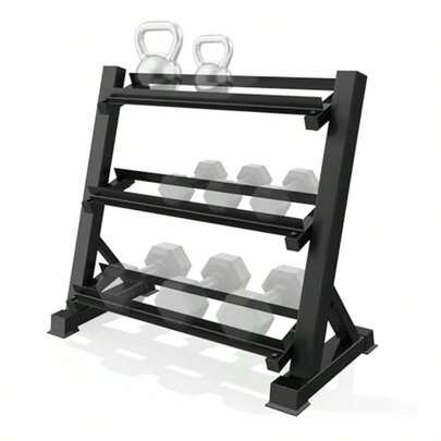 98tsada 3-Tier Dumbbell Rack Multilevel Weight Storage Organizer For Home Gym Weight Rack For Dumbbells Kettlebells 1100LBS Capacity Rack Only