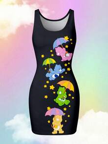 SHEIN | Care Bears Đầm in họa tiết phối hợp, tạo nên phong cách ngọt ngào và cá tính, dễ thương nhưng độc đáo. - màu đen - Xem 1
