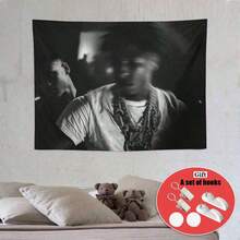 1PC Youngboy Music Never Rapper Broke Again Tapestry Background Cloth Wall Hanging Curtain Wall Decoration Bathroom Poster, Background Cloth, Decorative Fabric Wall Decoration Tapestry Room Decoration, Tapestry Decor, Suitable For Birthday, Wedding, Party, Home Decor, Bedroom Decoration, Room Decor Flag, Wedding Room Decor, Christmas, Halloween, Thanksgiving Day, Easter Day, Back To School Season, Mother's Day, Father's Day Or Valentine's Day Gifts Housewarming, Tea Room, Bedroom, Living Room, College Dorm Room, Bedroom Wall Decoration, Elegant, Great For Graduation, Banner Flag, School Decor, Campus Surprise, Dorm Decoration, Back To School Home Decor, Study Supplies - Multicolor - View 2
