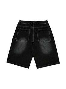 Men's New Shiny Star Rhinestone Denim Shorts | Fashion Casual Full Rhinestone Knee Length Shorts Summer Versatile - Black - View 5