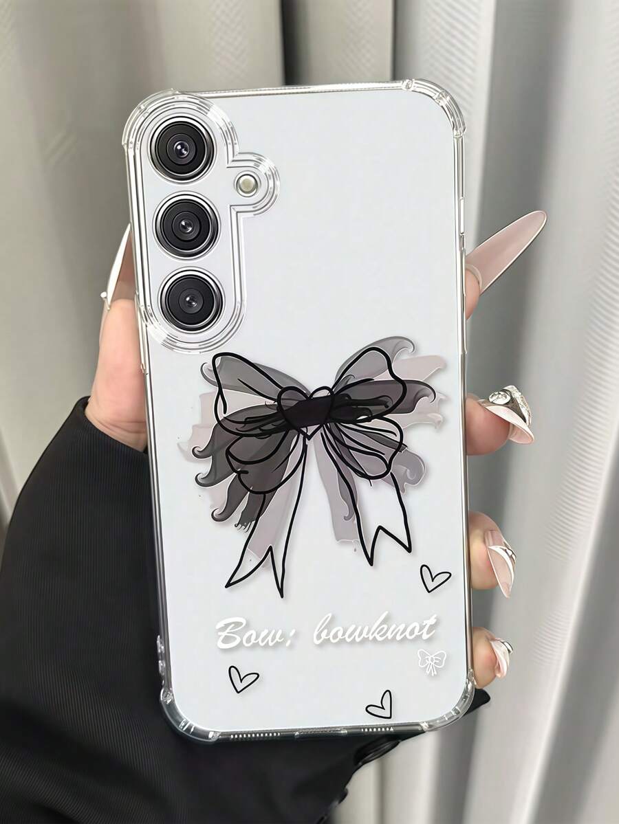 1个创意黑色爱心蝴蝶标语透明防摔气囊手机壳，兼容三星A14/A15/A16/A17/A04/A05/A06/A07/A54/A55/A56/A57/A34/A35A/36/A37/S26/S26Plus/S26Ultra、12C/13C/14C/15C、荣耀400/400Pro/400Lite/300/300Pro/200、C85 Pro/C75/C71/C63/C53 - 無色 - 查看 1