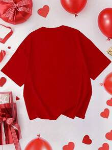 May 5th Day Casual T-Shirt 100% Cotton Women's Summer Top. On Fridays We Wear Red Shirts, We Wear Red To Remember Everyone's Deployment. American Flag American Veterans T-Shirt, American Flag T-Shirt 180g Breathable Cotton Tee, All Match - (紅色) - 查看 3