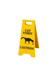 Señal de advertencia de vómito de gato/perro de 4 pulgadas, decoración de alerta de vómito divertida, adorno de escritorio creativo impreso en 3D para el hogar, la oficina y el aula - Multicolor - Ver 11