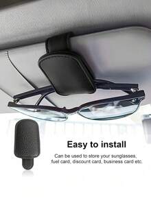 1pc Car Sun Visor Glasses Clip, Non-Slip PU Material Glasses Storage Clip, Magnetic Leather Fashion Glasses Clip, Glasses Hook Clip, Car Interior Sun Visor Accessory, Car Glasses Frame, Glasses Storage Holder, Car Accessories, Sunshade Travel Essential/Holiday Essential/Travel Essentials/Travel/Car Accessories - Multicolor - View 7