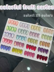 10ml Spring/Summer New Fruit Gift Box Cat Eye Jelly Nail Polish 2026 Colorful Fruit Series Ice Transparent Pink Green Glass Bead Cat Eye Nail Art Supplies, Grape Cat Eye, Blueberry Cat Eye - Multicolor - View 27