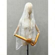 Bride Lace White Shawl Veil Shawl, Black Latin Wedding Veil Halloween Valentine's Day Valentines Autumn Accessories - màu đen - Xem 1