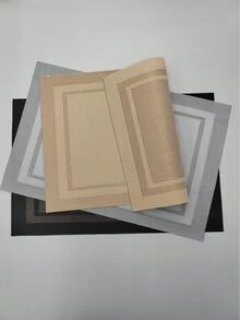 1/2/4/6 piezas Set de Individuales Tejidos de PVC a Rayas Multicolor, Individuales Rectangulares Lavables Adecuados para Decoración del Hogar y Cocina - Multicolor - Ver 9