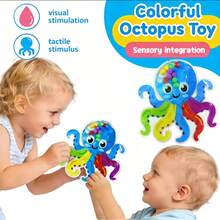 Octopus Color Sorting Sensory Toy, Novel Preschool Fine Motor Skills Training Toy, Endless Building Blocks For Pre-School Learning Activities, Children Finger Exercise Toy - Multicolor - View 2