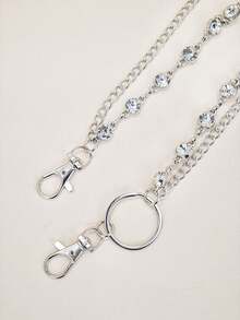 Rhinestone Decor Multi-Layer Pants Chain Decor, Suitable For Halloween, Summer, School, Autumn/Winter - Silver - View 3