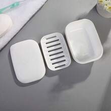 1/2个装便携式旅行皂盒，简约皂碟，塑料沥水皂托，带盖皂架，适用于浴室、旅行、露营、健身房。旅行必备，浴室配件 - 旅行皂盒 - 查看 8