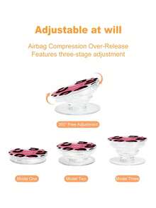 Lindo elemento de lazo plegable y extensible con estampado Kawaii, soporte y agarre para teléfono, con patrones de lazo/cereza/lirio. Soporte de teléfono compatible con iPhone y Android. Regalo para cumpleaños, familia y amigos. Accesorios de teléfono, regalo del Día de la Madre - Multicolor - Ver 3