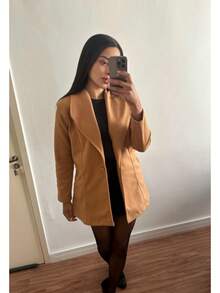 Women's Overcoat, Boiled Wool, Warm, Thick, Elegant For Cold Weather Winter - 咖啡棕 - 查看 3