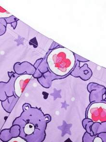 SHEIN | Care Bears 女士熊纹印花吊带背心和短裤套装 - 紫色 - 查看 11