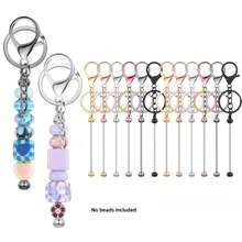 DIY Beaded Keychain Supplies, Blank Metal Keychain, Beaded Keychain, Connector Rod, Beaded Keychain Decorative Accessories, Bags, Pendants And Holiday Gifts (Beads Not Included) - A - View 3