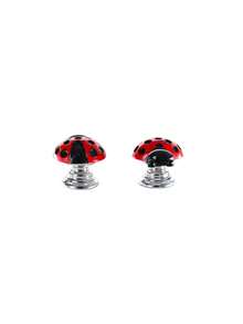 Beetle-Shaped Car Start Button Cover In A Three-Dimensional Insect Style Interior Decoration. Suitable For The One-Key Start Area And The Central Control Panel. Red And Black Contrasting Color Effect. Adds A Sense Of Fun And Vitality. - A - View 1
