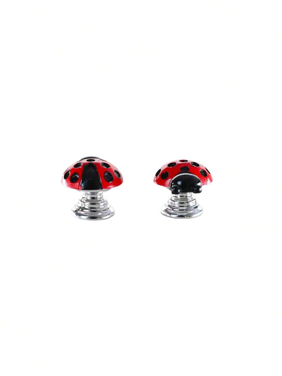 Beetle-Shaped Car Start Button Cover In A Three-Dimensional Insect Style Interior Decoration. Suitable For The One-Key Start Area And The Central Control Panel. Red And Black Contrasting Color Effect. Adds A Sense Of Fun And Vitality. - A - View 1