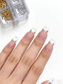 6pcs Mixed Gold & Silver Mini Pentagram Rivet Nail Art Decorations - Multicolor - View 4