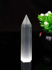 1pc Natural Crystal Transparent Gypsum Hexagonal Pointed Column Healing Stone, Healing Decor - Selenite - View 22