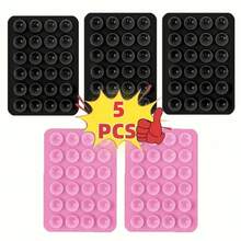 5 Peças Suporte de Telefone Multifuncional de Ventosa de Silicone - Tipo Universal, Adequado para Todos os Modelos de Telefone, Adesão Resistente, Reutilizável e Lavável - Para Decoração de Telefone, Ventosa Multiuso, Com Adesivo Traseiro, Portátil, Presente para Amigos, Presente de Natal - Multicolorido - Visão 29
