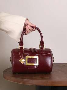 2026 小众设计新款奢华时尚女包，小众设计复古油皮枕形包，高端品质褶皱保龄球包，大容量通勤单肩斜挎包 - 彩色 - 查看 9