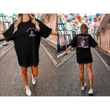 VILOVE Oversized Graphic Tshirt Women Have The Day You Deserve Shirt Funny Skeleton Tees Casual Short Sleeve Tops - Black - View 3