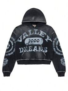 American Graffiti Print Loose Casual Zip-Up Hooded Sweatshirt For Men And Women - YN-2 - Xem 1