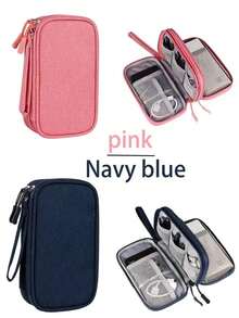 1pc Double Layer Digital Accessories Storage Bag, Electronics Accessories Travel Organizer Bag Fits Phone, Cables, Coins, Jewelry, Divider Compartments For Power Bank, Mouse, Charger, Data Cables, Hard Drive, Protective Cover,Boho Vibes - 查看 11