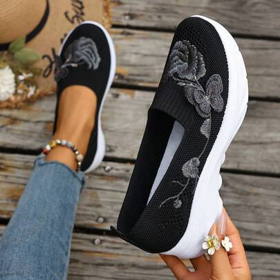 1 paire de chaussures décontractées printemps/automne avec décoration papillon, chaussures larges et robustes pour grandes tailles, légères et respirantes, cadeau de vacances pour femmes