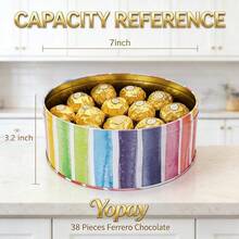 3 Pack Cookie Tins, Round Baking Cake Tins Storing Patisseries, Puff Pastries Supplies, Easter, Special Occasion And Holidays, Pattern, X 3.2 H, Metal - 預設 - 查看 2