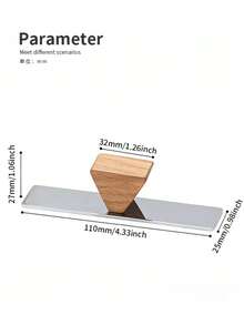 Tay nắm tủ kiểu hiện đại giữa thế kỷ, tay nắm vuông bằng đồng thau mạ gỗ óc chó, núm đơn và đôi lỗ cho tủ quần áo và ngăn kéo. - Gỗ óc chó trắng + ván chân tường - Xem 9