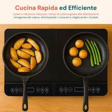Avilia Piastra Doppia a Induzione 3500W con Comandi Touch e Timer 4 Ore LED Touch - Spina tipo C UE (220-240 V) - Visualizzare 3