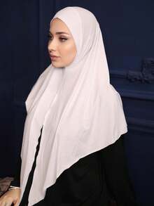 1pc Instant Triangle Hijab, All-In-One Headscarf With Chin Strap. Quick Wrap Triangle Scarf, No Undercap Needed, No Folding Required. Suitable For Daily Wear, Prayers, And Outings - Multicolor - View 7