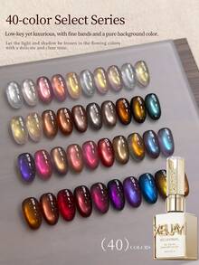 2026 New Magnetic Cat Eye Gel Nail Polish, 40 Shimmery Reflective Colors, Fashionable Salon Art Cat Eye Gel Design - Multicolor - View 8