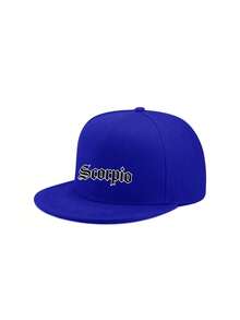 1 pieza Gorra de béisbol con visera plana con letras de los 12 signos del zodíaco, transpirable y ajustable, adecuada para hombres para correr y hacer ejercicio - azul real - Ver 11
