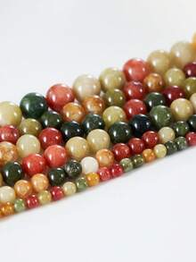 1 Strand Colorful Alxa Round Beads Healing & Energy Gemstone, Colored Natural Stone Loose Beads For Bracelet, Necklace, Jewelry, Phone Strap, Keychain Handmade DIY Jewelry Making Accessories 4mm 6mm 8mm 10mm - Multicolor - View 5