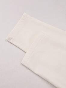Quần dài Yuwenier Rave cạp cao, co giãn, nhiều túi, chất liệu da PU ấm áp, dáng ôm 7/8, quần ống côn thoải mái, màu trắng, thích hợp cho mùa đông. - trắng - Xem 8